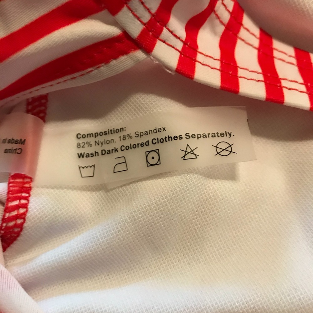 ❤️NWT Zaful Red & White Striped Medium Swimsuit❤️ - Picture 15 of 16
